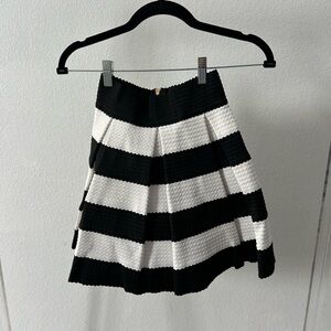 Black and White Striped Women's Skirt